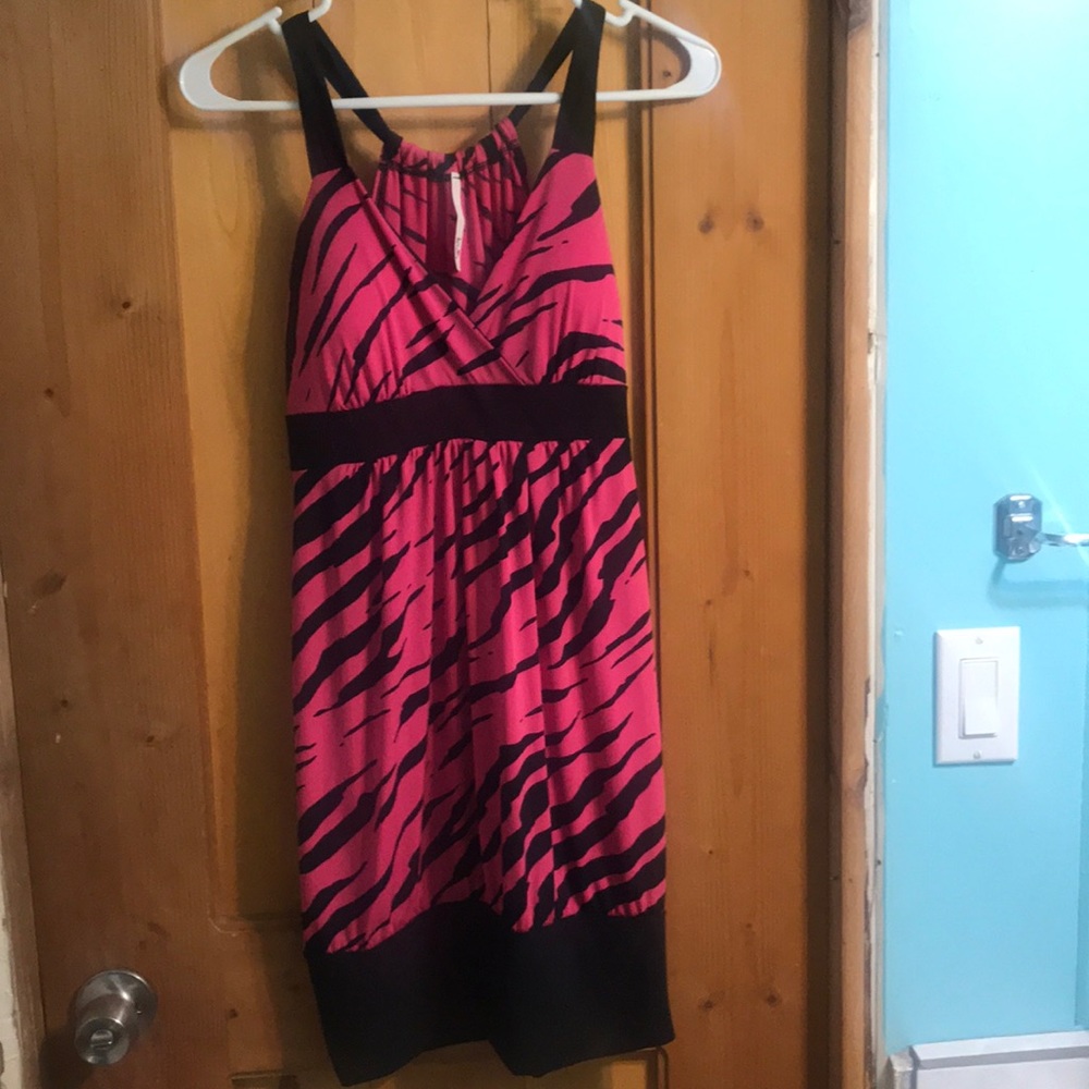 Pink Zebra Strip Dress